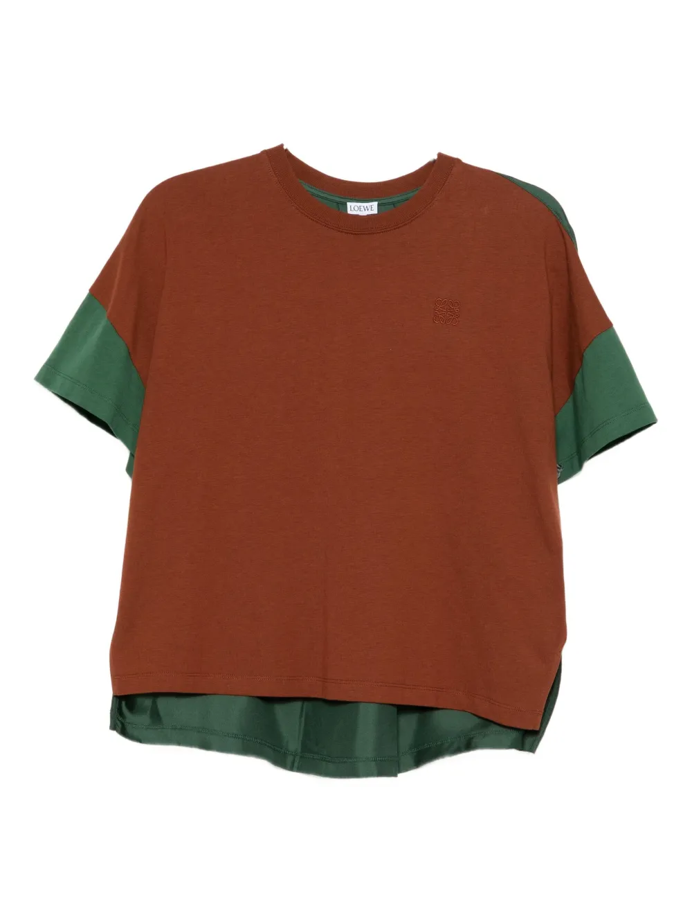 

Футболка из хлопка и шелка с логотипом LOEWE, коричневый