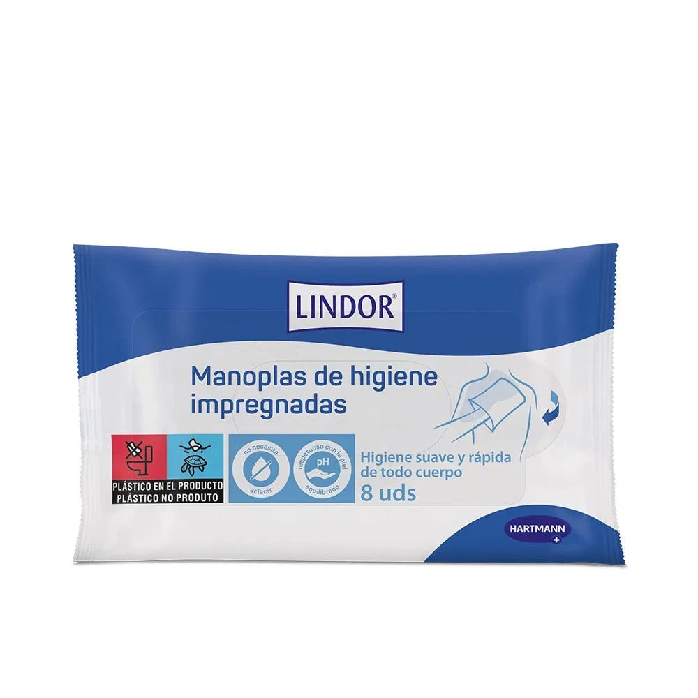 Набор мягких рукавичек Lindor Skin Dermo с лосьоном, 8 шт. Lindor