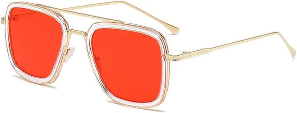 

Винтажные солнцезащитные очки-авиаторы квадратной формы для мужчин и женщин, металлические прямоугольные, винтажные, прозрачные, модные солнцезащитные очки Kelukes, 11-gold Frame