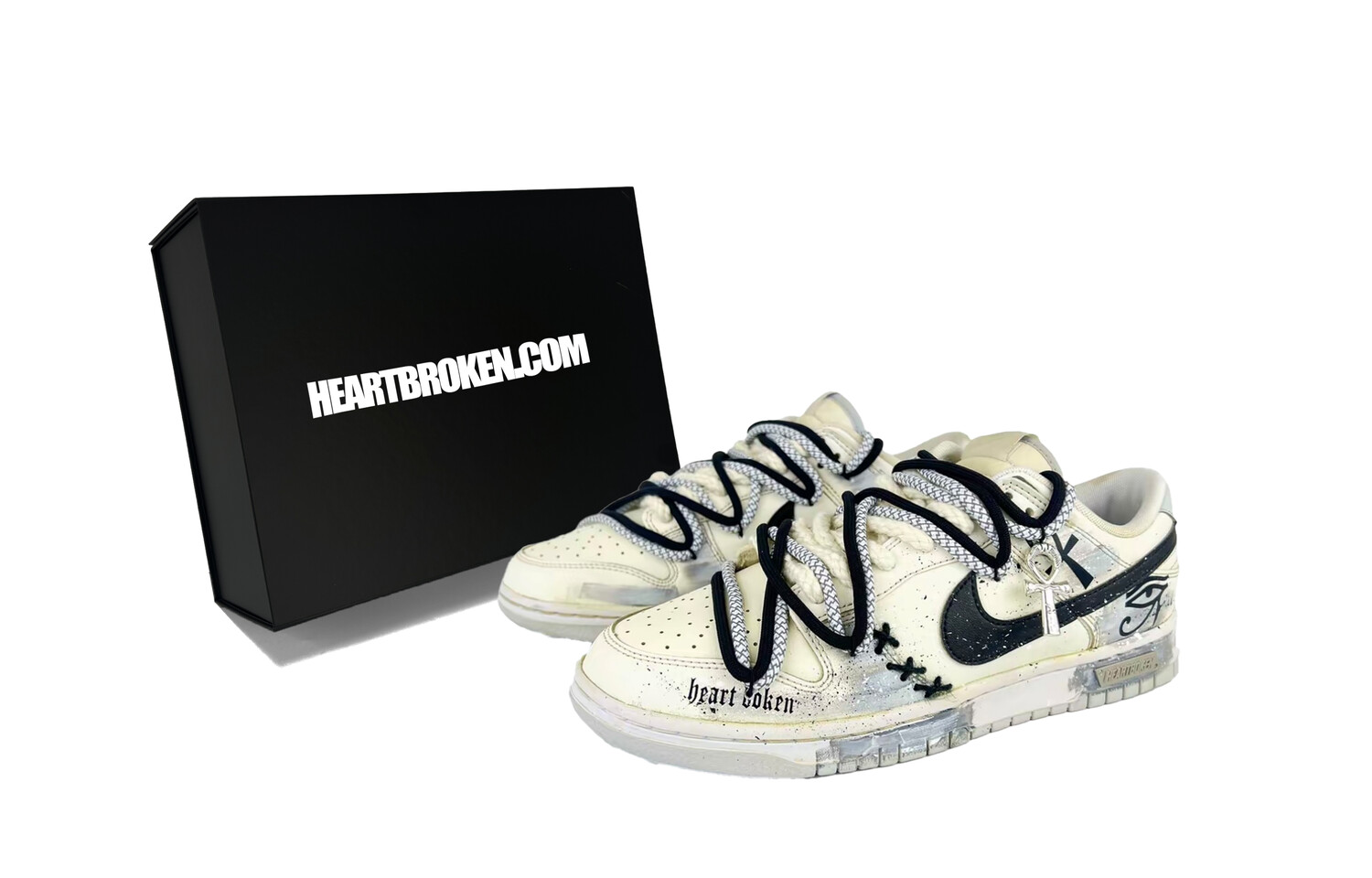 

Кроссовки Nike Dunk Skateboarding Shoes Men Low-top Beige/Black, бежевый/черный