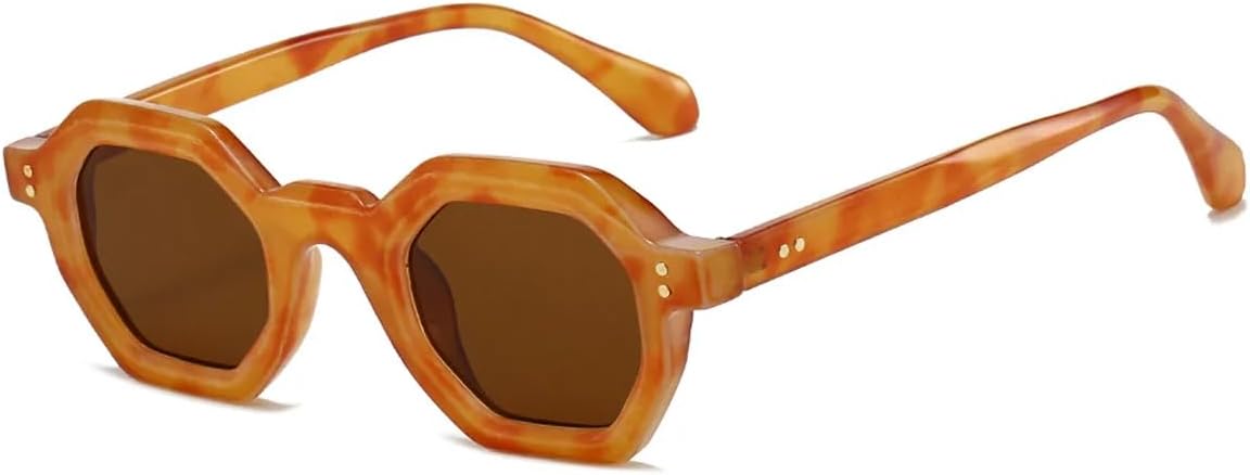 

Солнцезащитные очки с защитой UV400 | Маленькая оправа, леопардовый желтый цвет | для женщин и мужчин, для занятий спортом на открытом воздухе и путешествий DSVIGF, Amber Tea