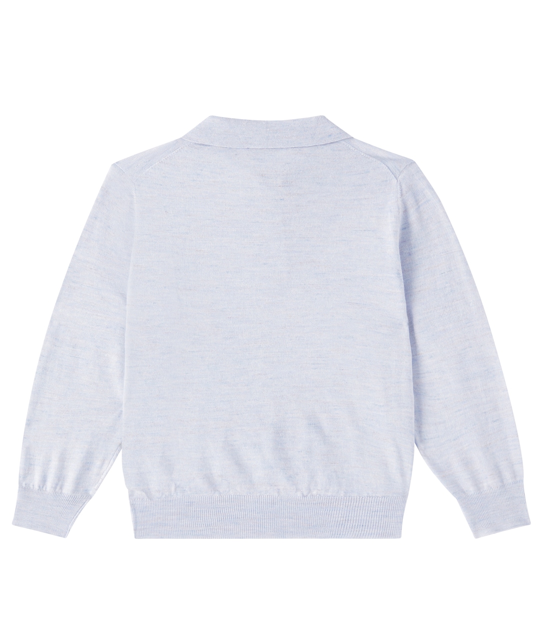 Свитер-поло из кашемира, шелка и льна Brunello Cucinelli Kids, Polvere — фото 3