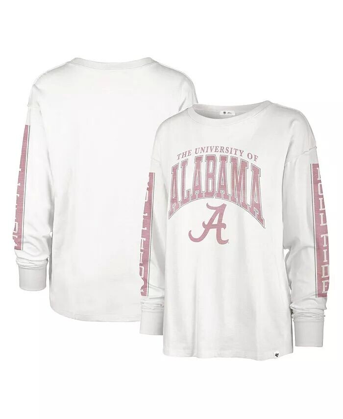 

Женская белая футболка с длинным рукавом Alabama Crimson Tide Statement SOA 3-Hit '47 Brand