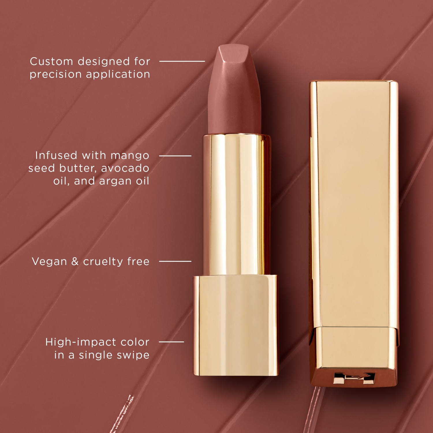 Помада для губ unlocked unlocked satin crème lipstick Hourglass, flora, вес 4 гр. — фото 4