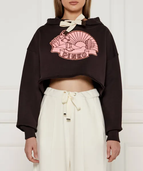

Романтическая толстовка Cropped fit Pinko, коричневый