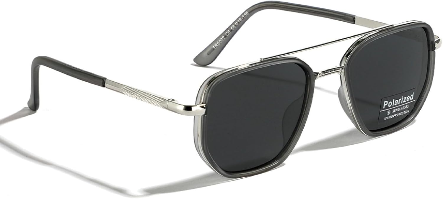 

Ретро-солнцезащитные очки квадратной формы для женщин и мужчин в стиле 70-х, очки-пилот, модные поляризованные солнцезащитные очки с металлическим двойным острием mincl, C5