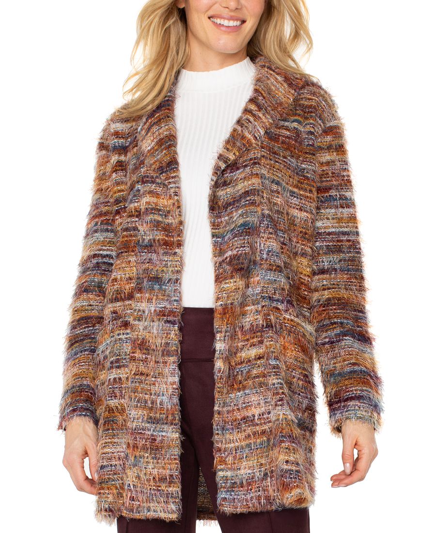 

Женский кардиган с длинными рукавами и открытой передней частью Liverpool Los Angeles, Multi Feather Knit