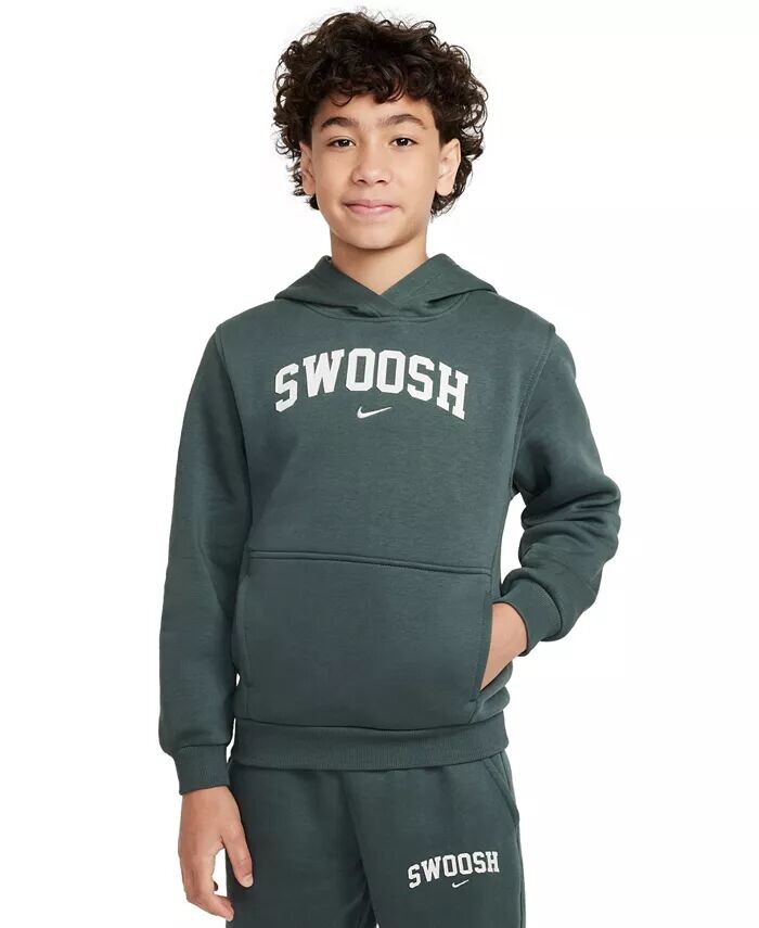 

Толстовка с капюшоном Big Kids' Sportswear Club из флиса Nike, зеленый
