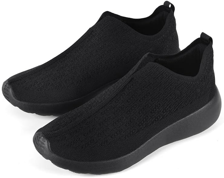 

Мужские дышащие спортивные кроссовки без шнурков с сеткой, низкие, легкие и нескользящие, подходят для ходьбы, повседневной носки и игры в мяч Igzbibg, черный