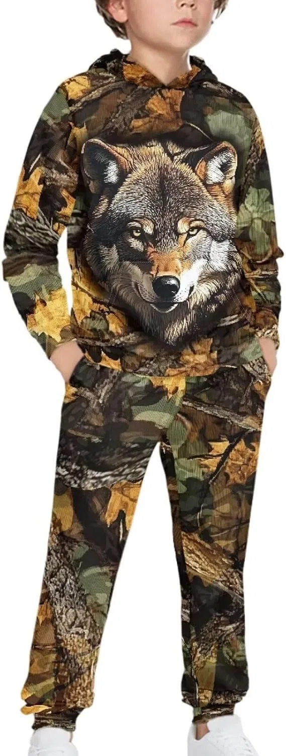 Детский спортивный костюм Camo Hunting Wolf doginthehole, 2 предмета