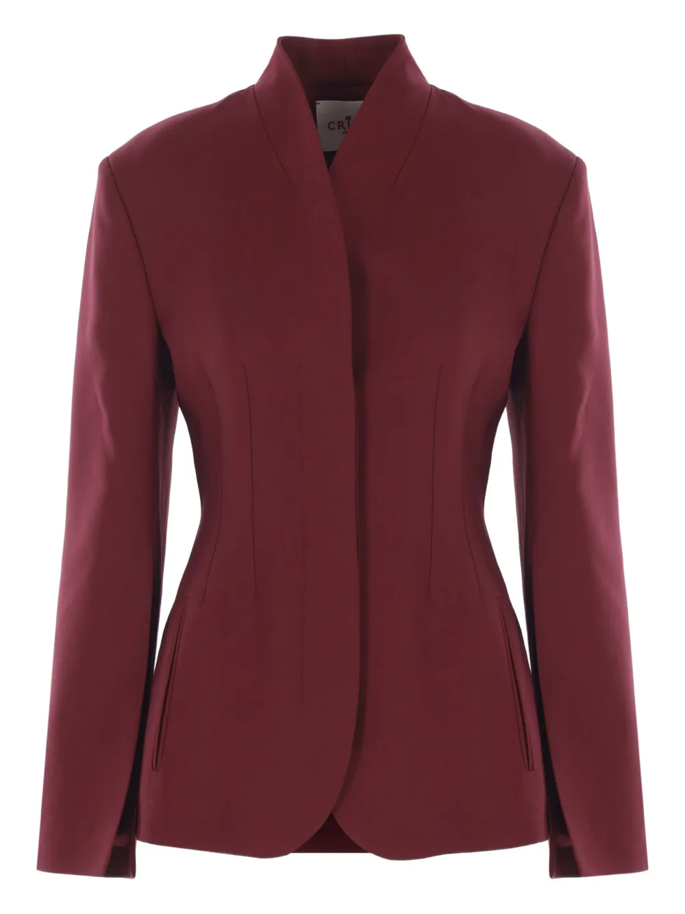 

Приталенный жакет с V-образным вырезом и длинными рукавами Crida, красный