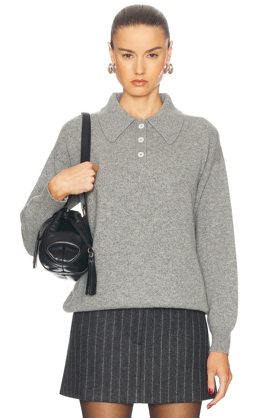 

Однотонный свитер-поло Edith &Daughter, цвет Flannel Grey