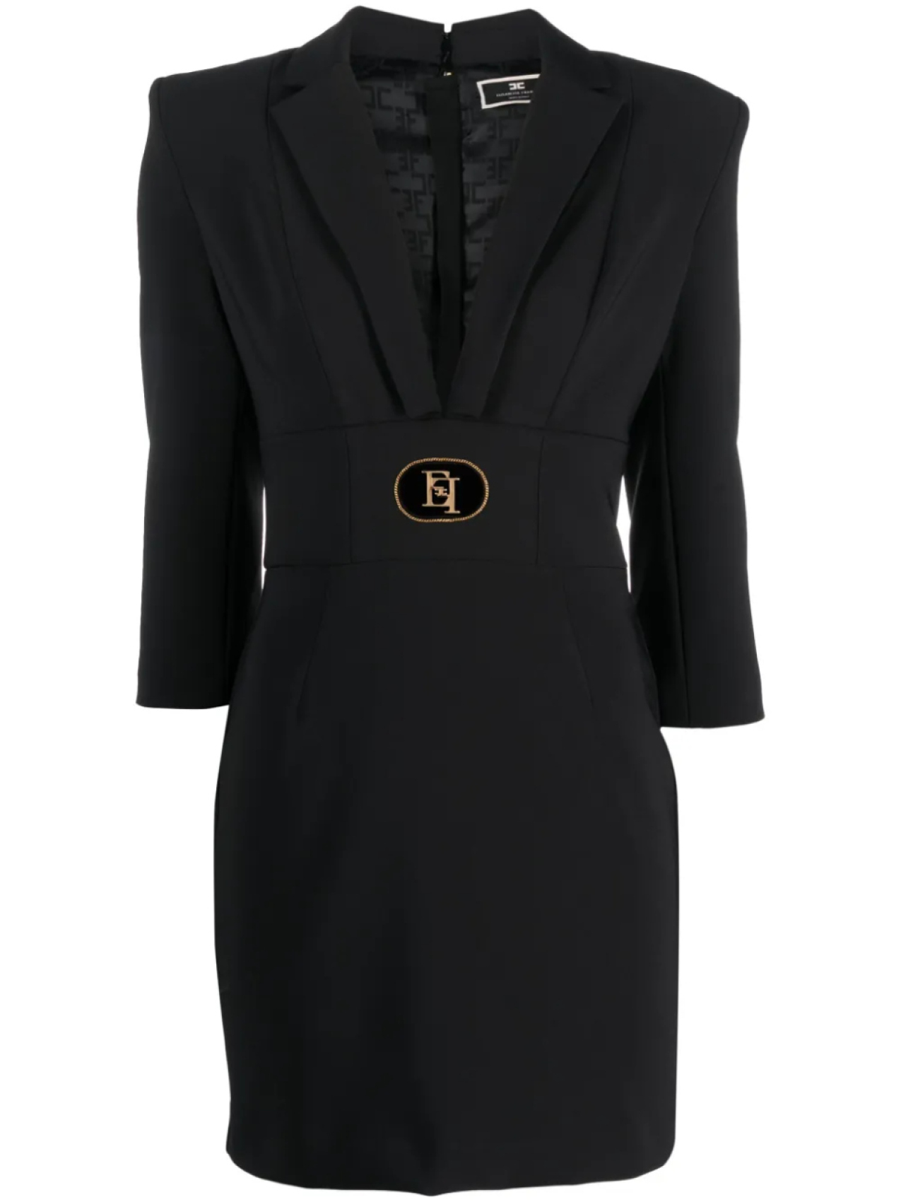 

Платье мини с логотипом Elisabetta Franchi, черный