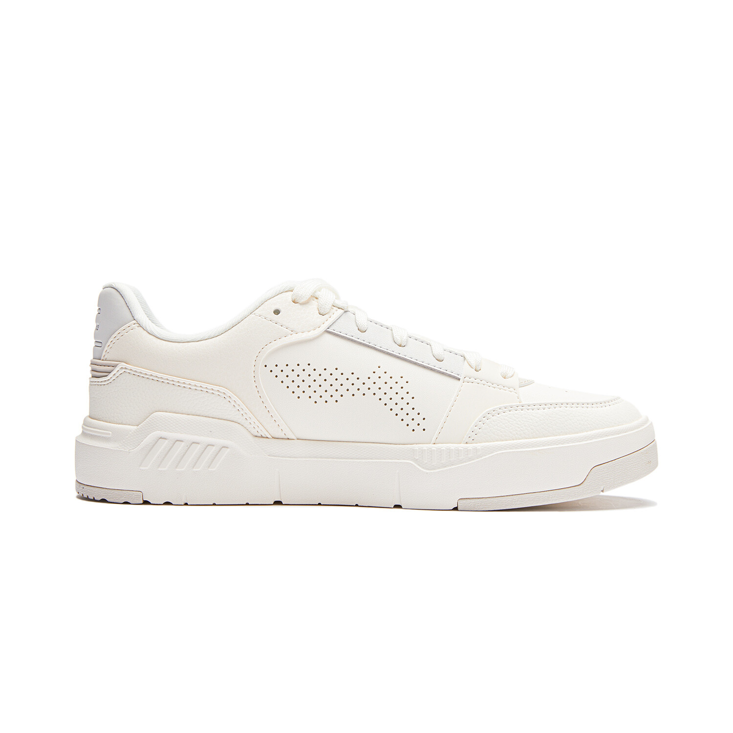 Кроссовки LINING Common 80s Skateboarding Shoes Men Low-top Milky White/light Lime, белый — фото 2