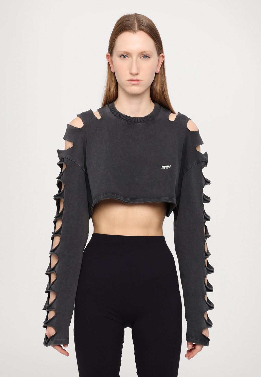 

Топ с длинными рукавами CROPPED AVAVAV, черный