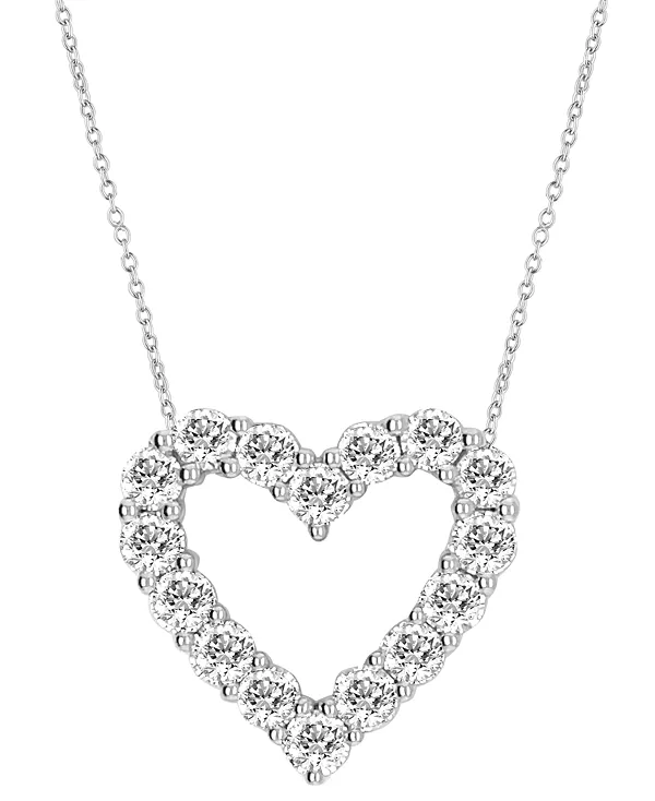 

Ожерелье с подвеской в форме сердца с выращенными в лаборатории бриллиантами (3 карата) из 14-каратного белого золота, длина 16 дюймов + удлинитель 2 дюйма Badgley Mischka, white