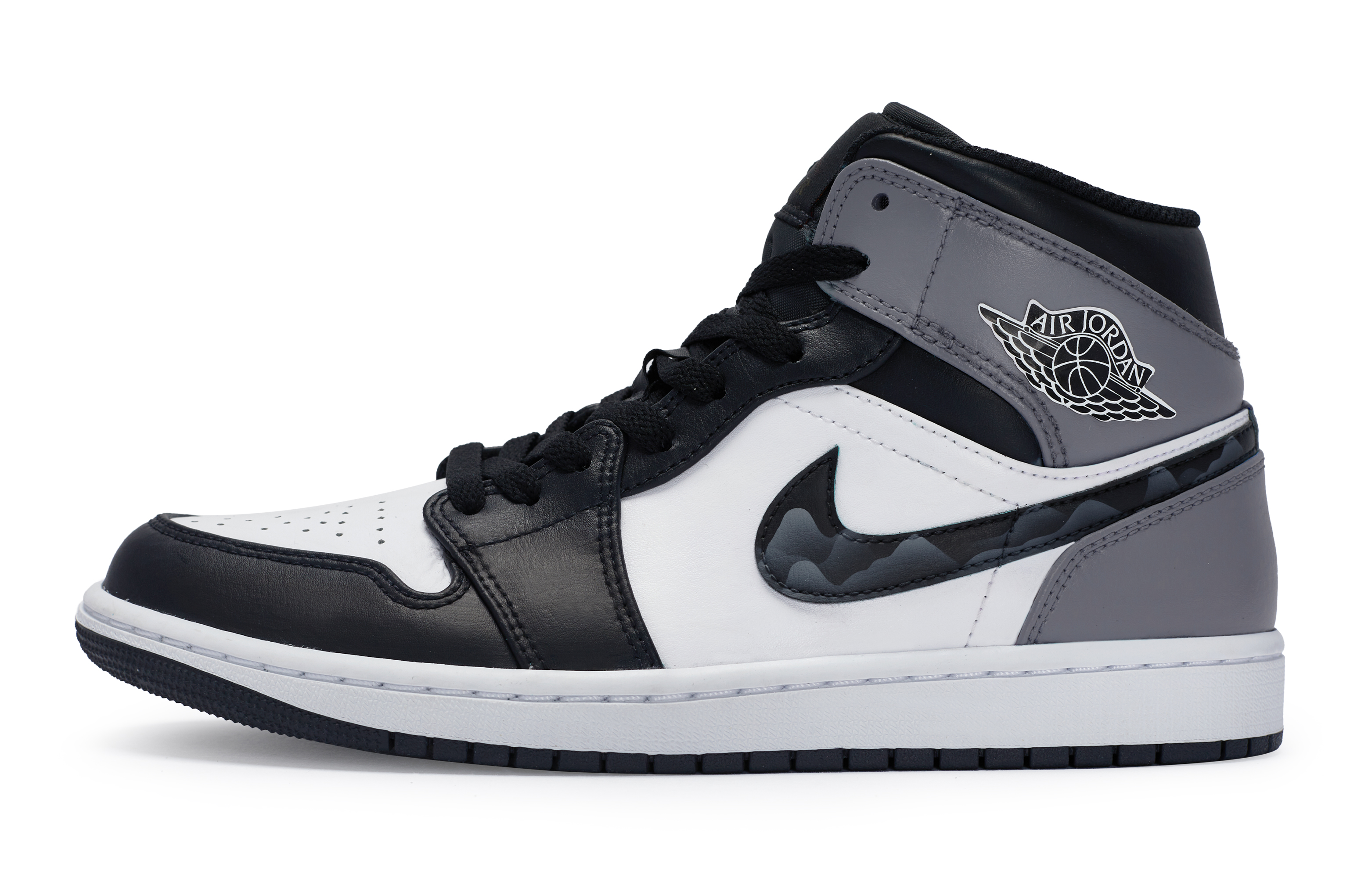 

Кроссовки Air Jordan 1 Vintage Basketball Shoes Men Mid-top Gray, черный/белый/серый