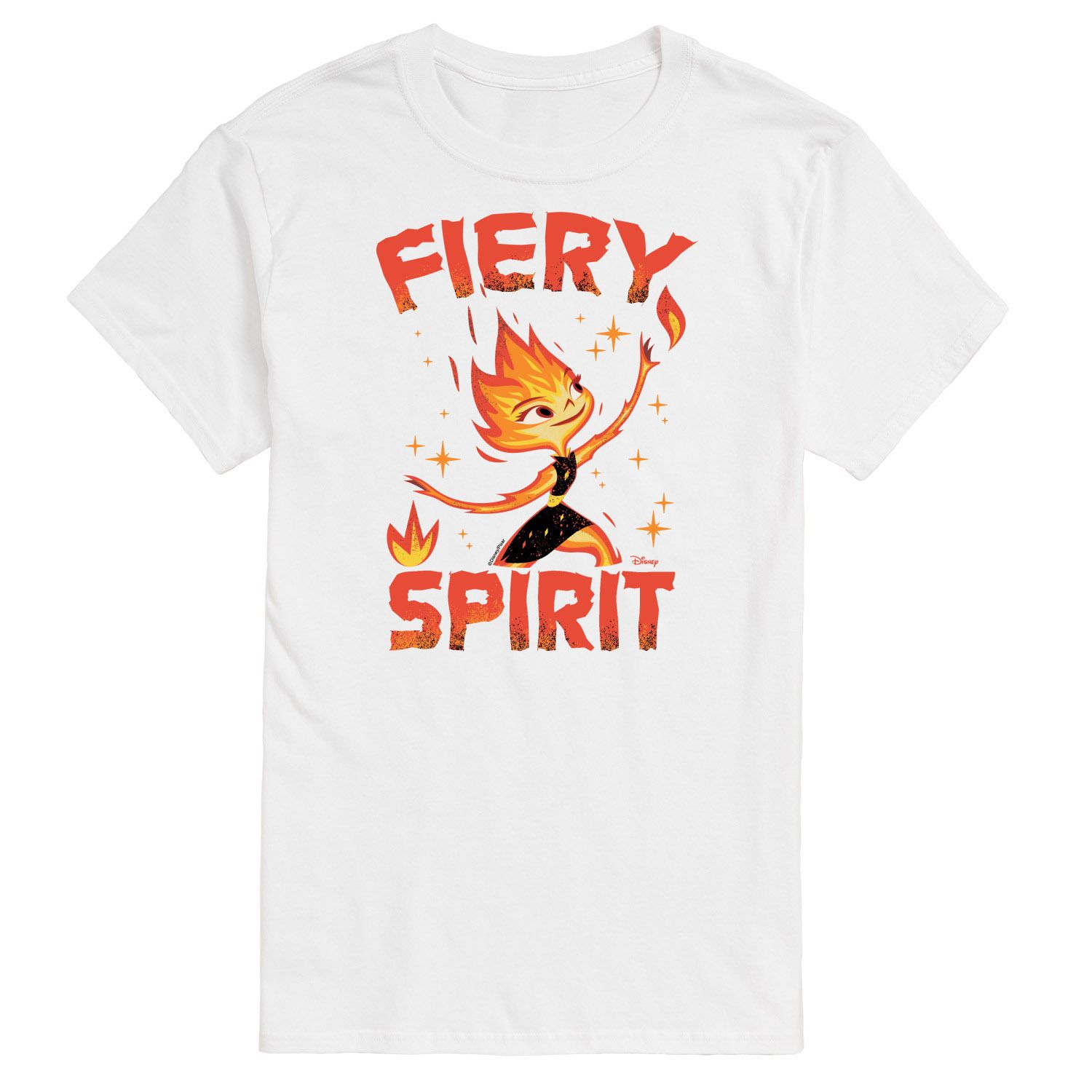 

Футболка Disney's Elemental Big & Tall с рисунком Fiery Spirit Licensed Character, белый