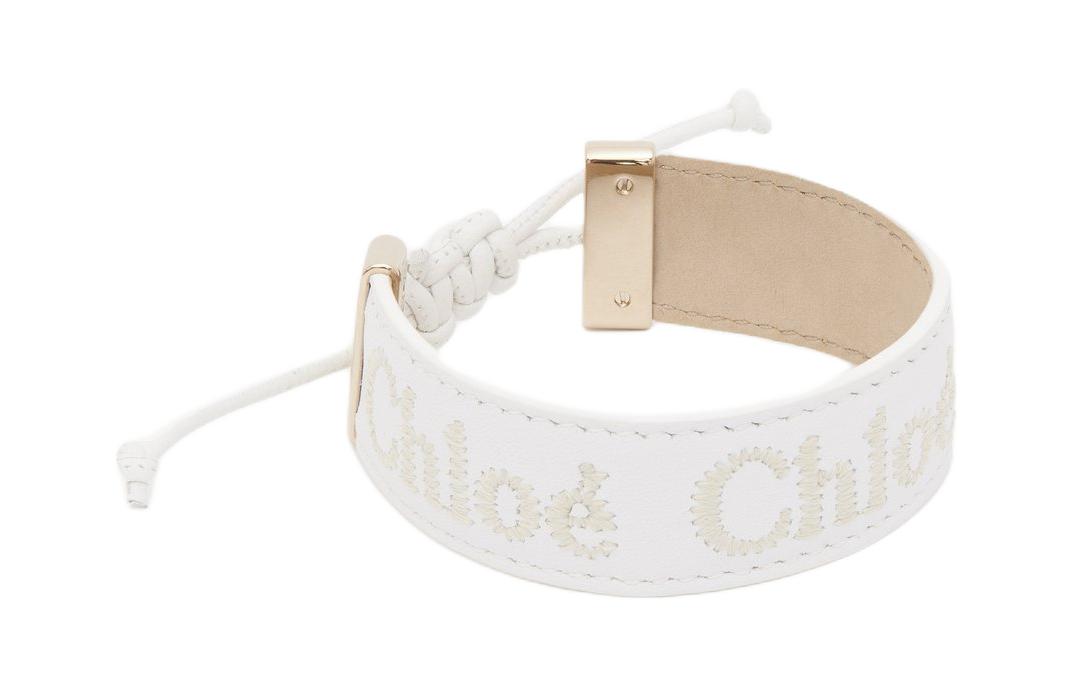 

Chloé Chloe Brass, кожаные браслеты для женщин белый