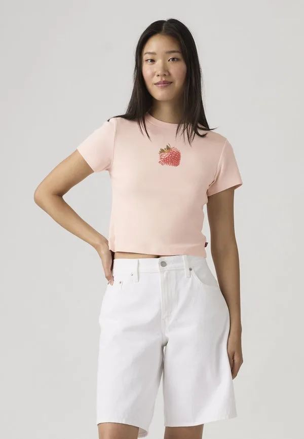 Базовая спортивная футболка с принтом Levi'S, Heart Strawberry Crystal Pink — фото 2