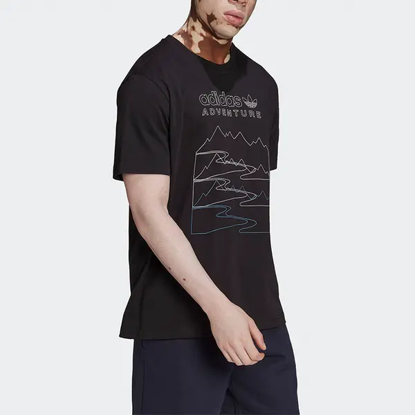 Футболка adidas originals Adventure Mountain Front T-shirt 'Black', черный — фото 4