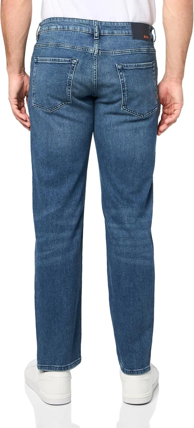 Джинсы Regular Fit Tapered BOSS, Medium Blue — фото 2