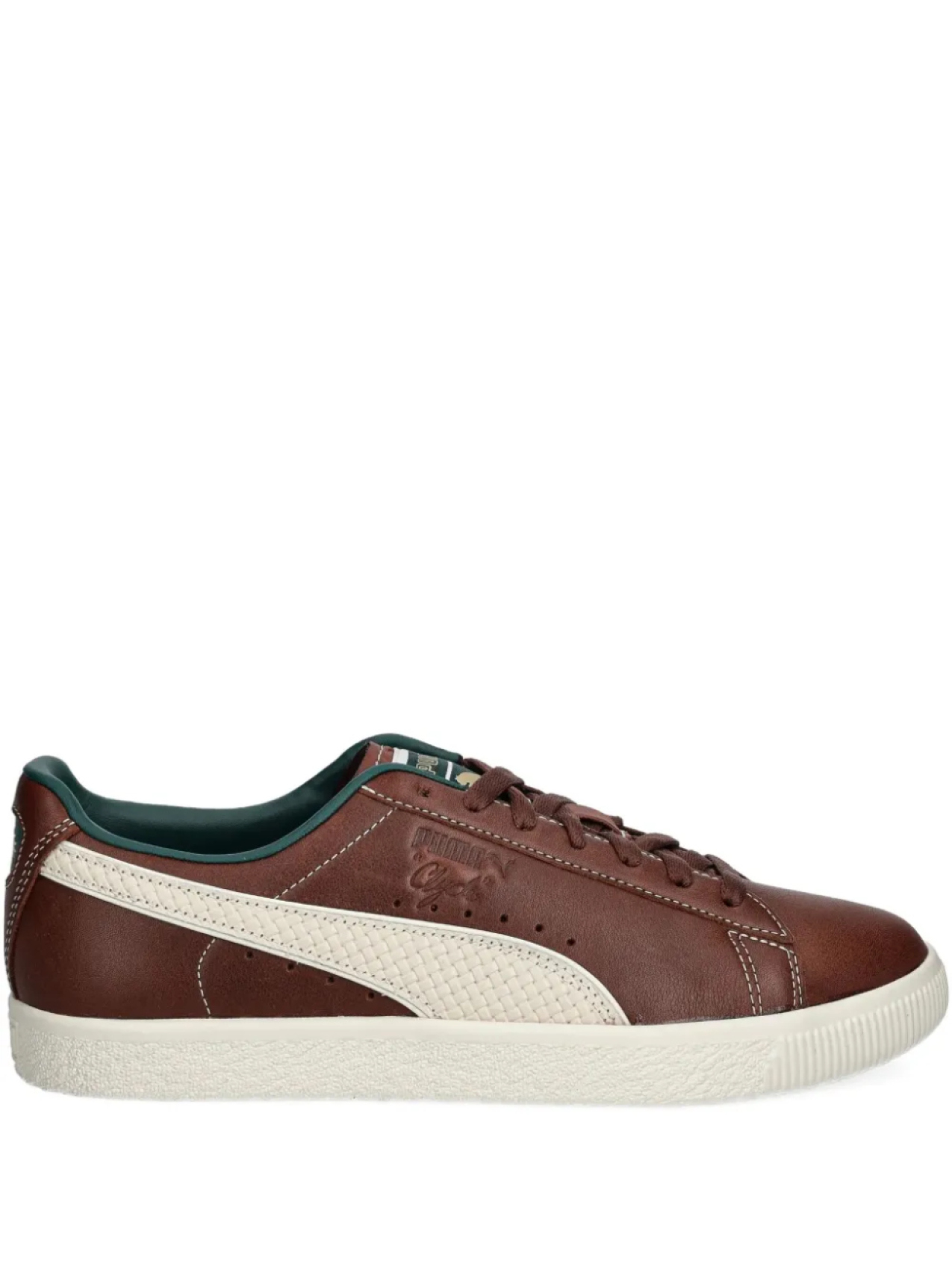 

Кроссовки Clyde из кожи на шнуровке PUMA, коричневый