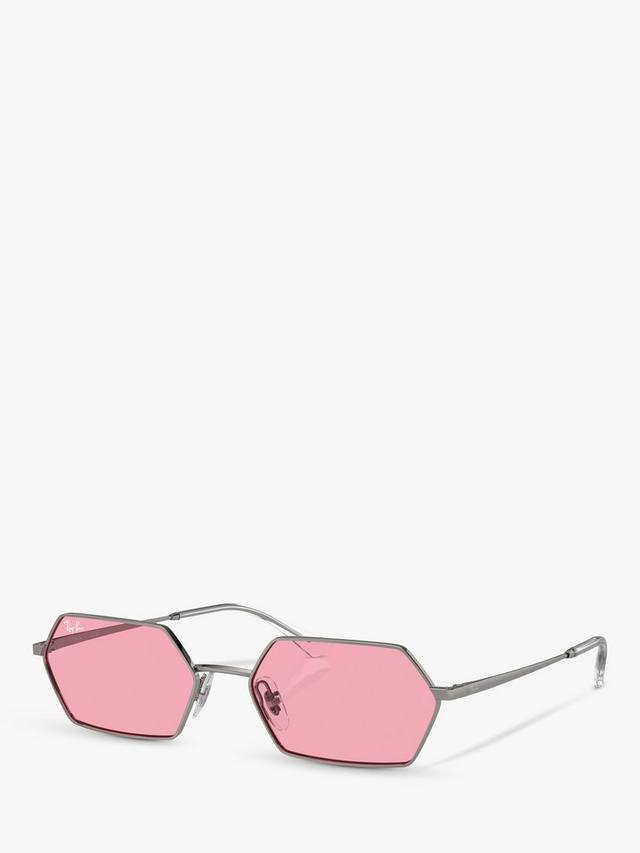 

RB3728 Unisex Yevi солнцезащитные очки шестиугольной формы Ray-Ban, Gunmetal/Pink