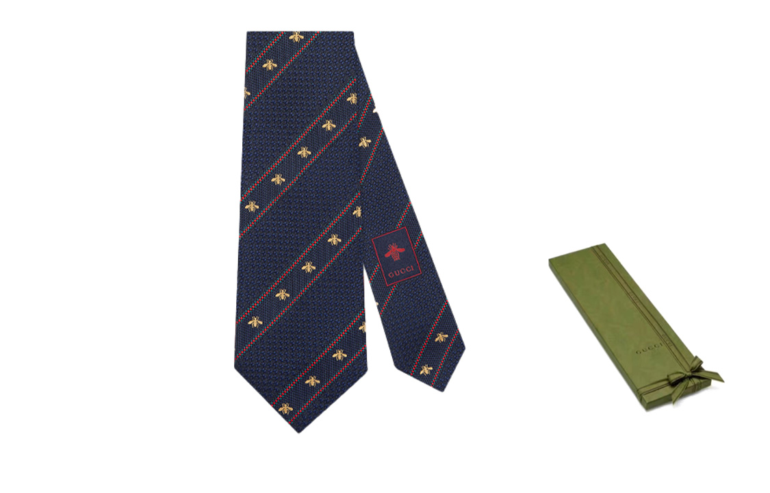 

Галстук GUCCI с жаккардовым узором "Пчела и паутина"