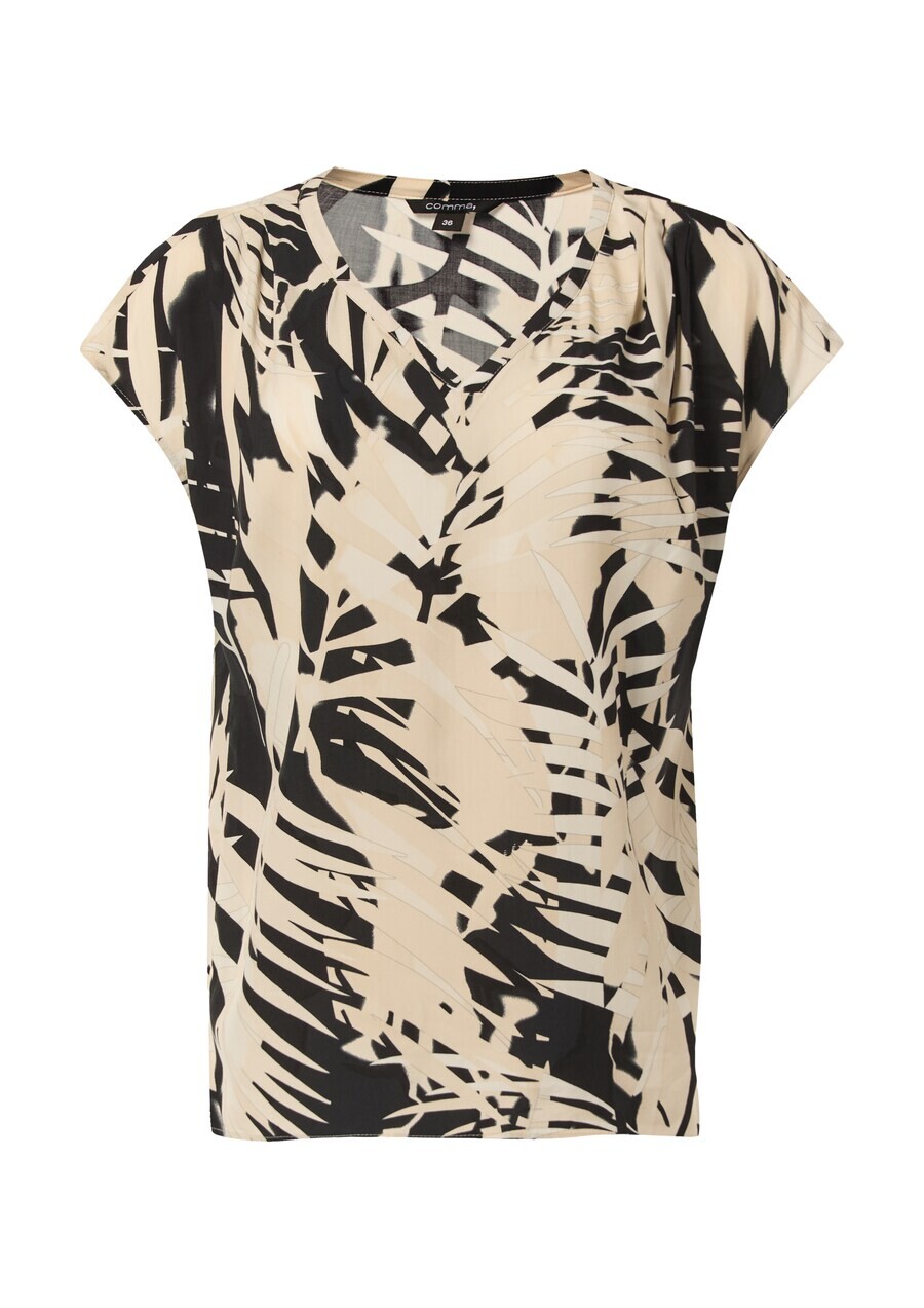 

Блузка с коротким рукавом COMMA Blouse, цвет kitt/dark beige