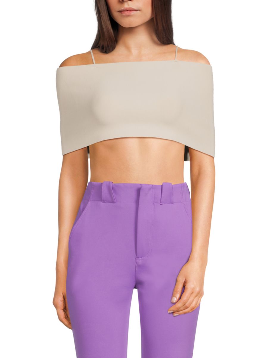 

Укороченный топ с резинкой Ambush, бежевый