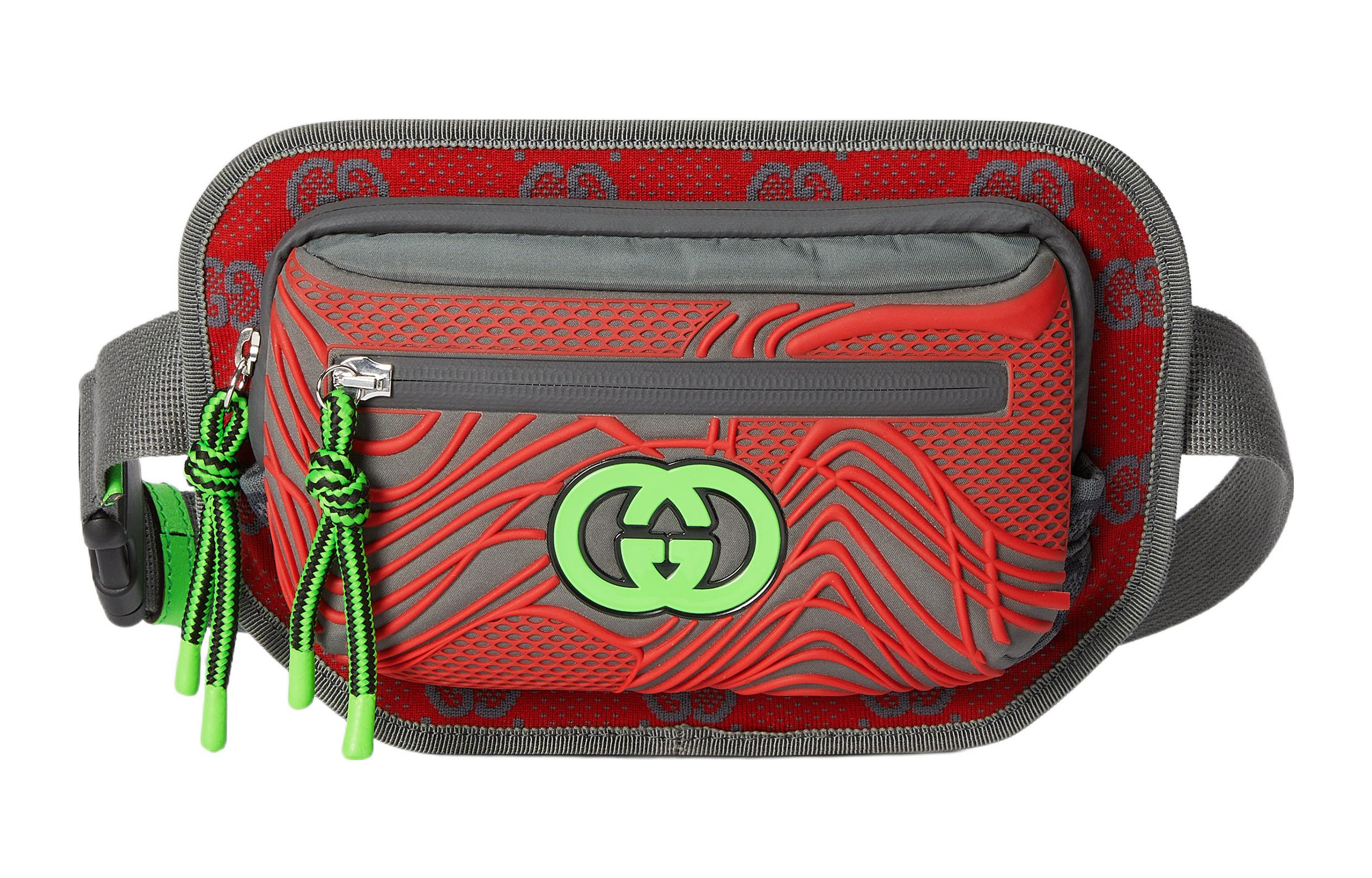 

GUCCI Нейлоновая поясная сумка Regular мужская Gray/Multicolor