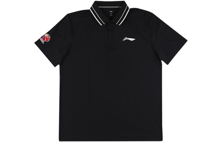 

Футболка поло мужская черная LiNing CBA Collection
