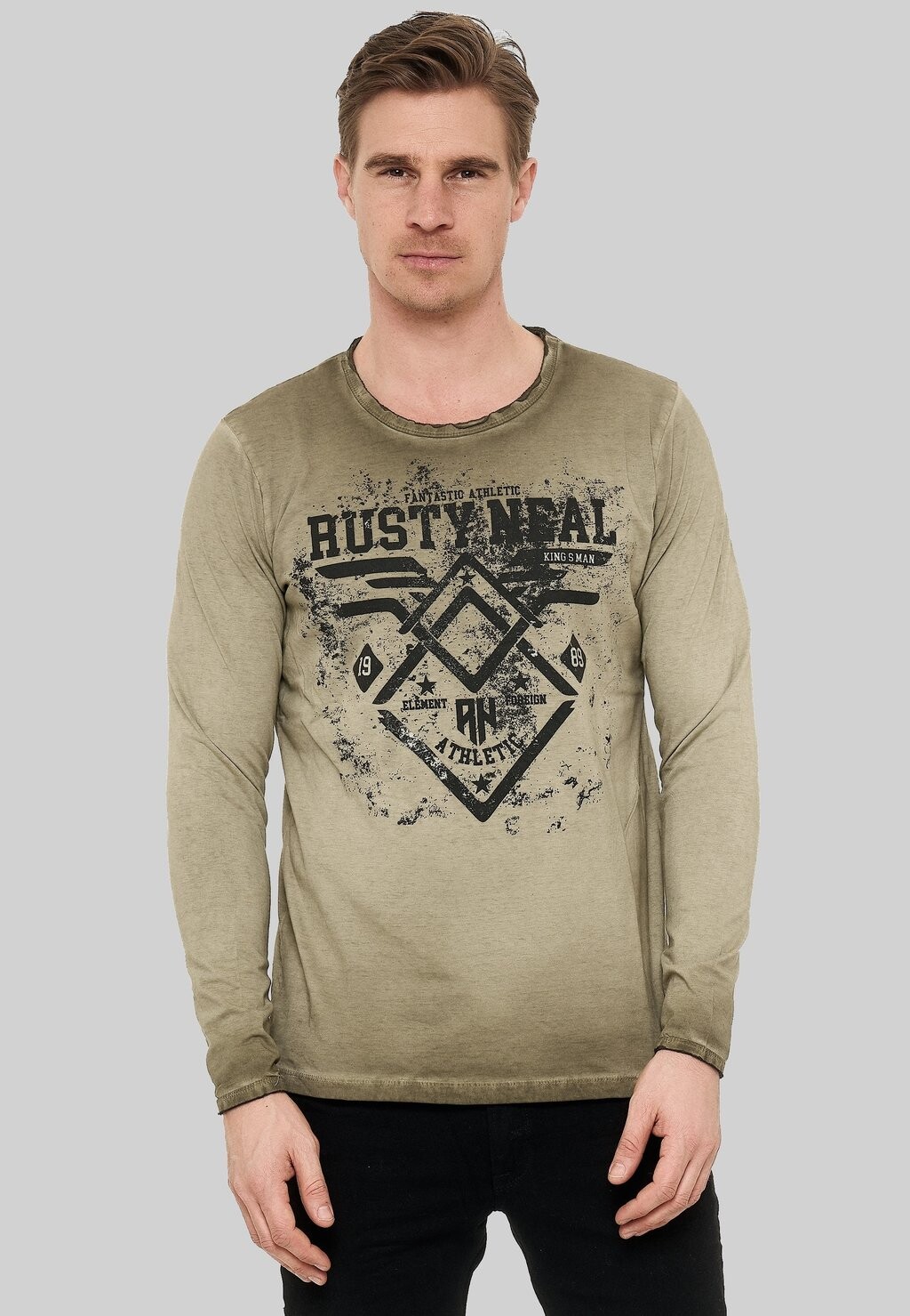 

Топ с длинными рукавами MIT FRONT-PRINT Rusty Neal, хаки