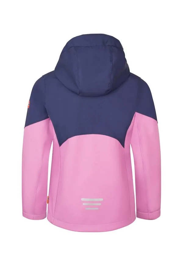 Куртка из мягкого материала balestand Trollkids, Deep Violet Light Violet Coral Pink — фото 2