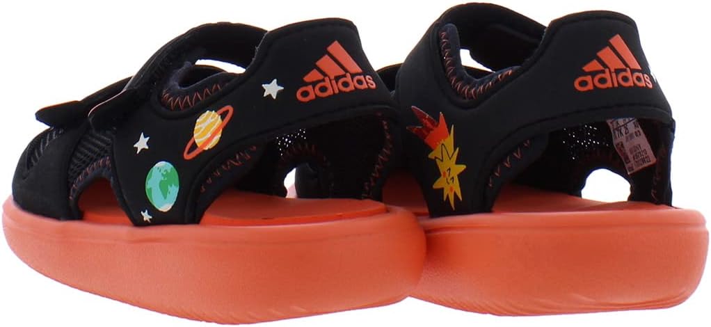 Сандалии для купания adidas Altaswim для малышей унисекс, черный/оранжевый — фото 4