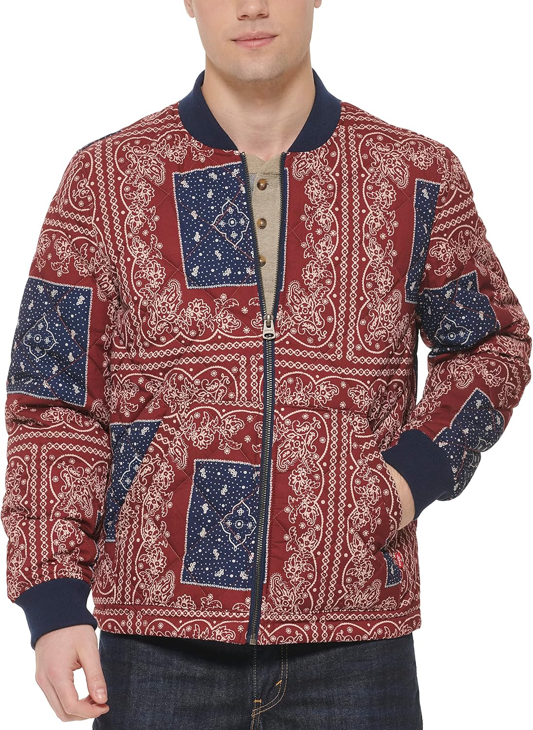 Мужская стеганая куртка-бомбер Levi's с открытым низом, Venetian Print — фото 4