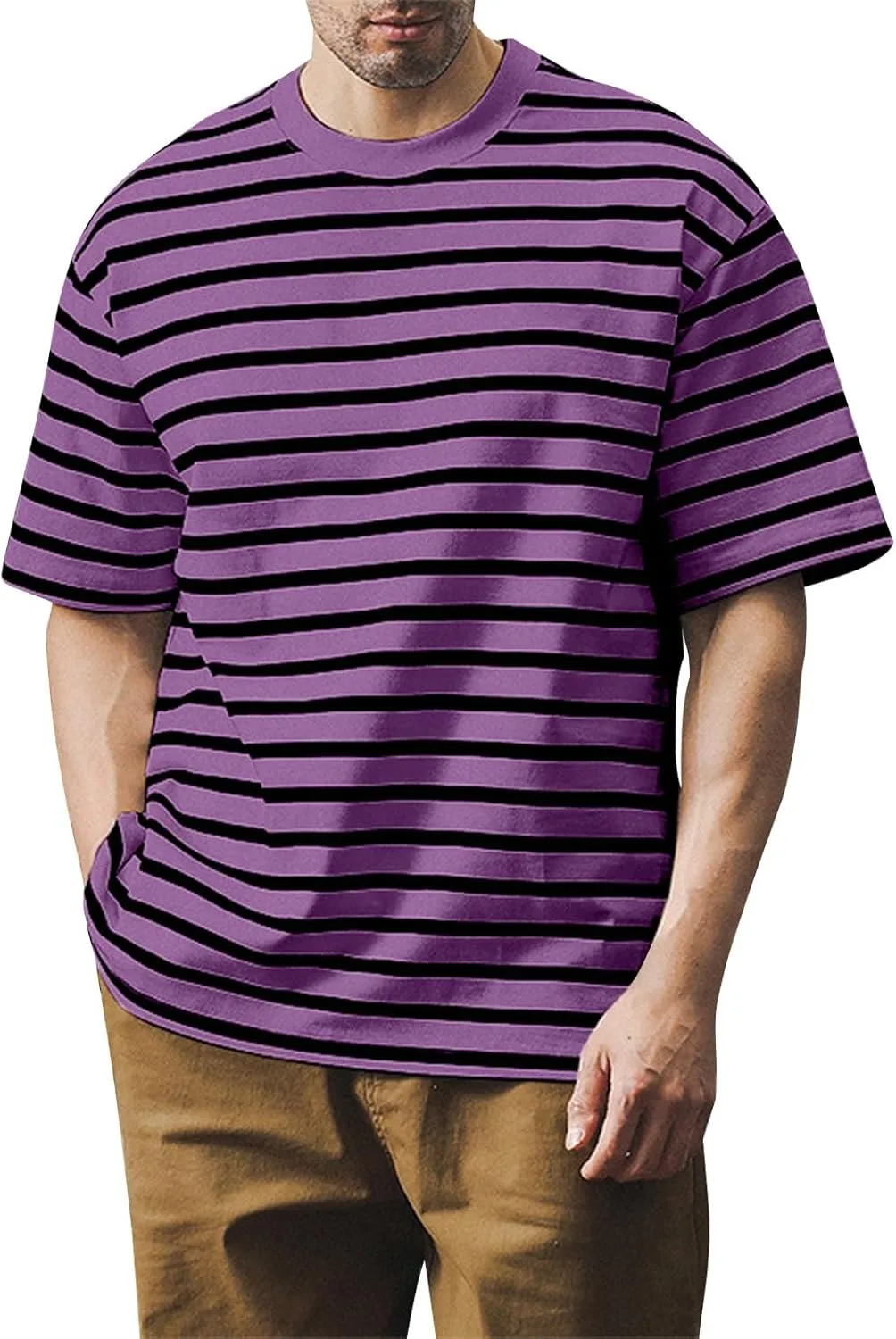 

Мужская футболка Casual, полосатая, с коротким рукавом