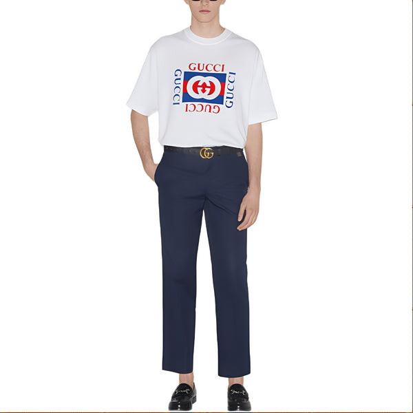 Футболка Gucci Cotton Jersey T-Shirt with Print, белый — фото 2