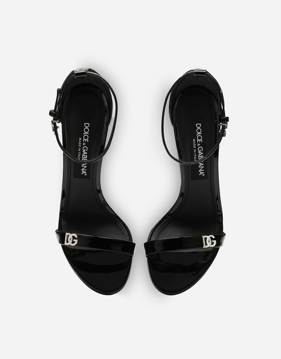 Босоножки из лакированной кожи Dolce & Gabbana, черный — фото 4