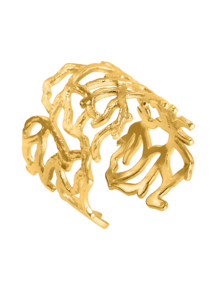 

Steel_Art Большое женское кольцо Maeci золотистого цвета