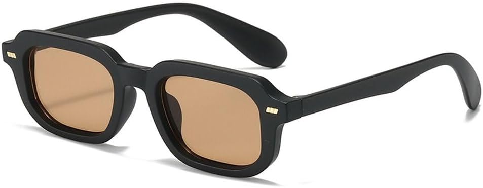 

Модные маленькие квадратные женские солнцезащитные очки в стиле ретро с заклепками, мужские сине-зеленые солнцезащитные очки с защитой от УФ-излучения UV400 SKFGNX, Black Tea