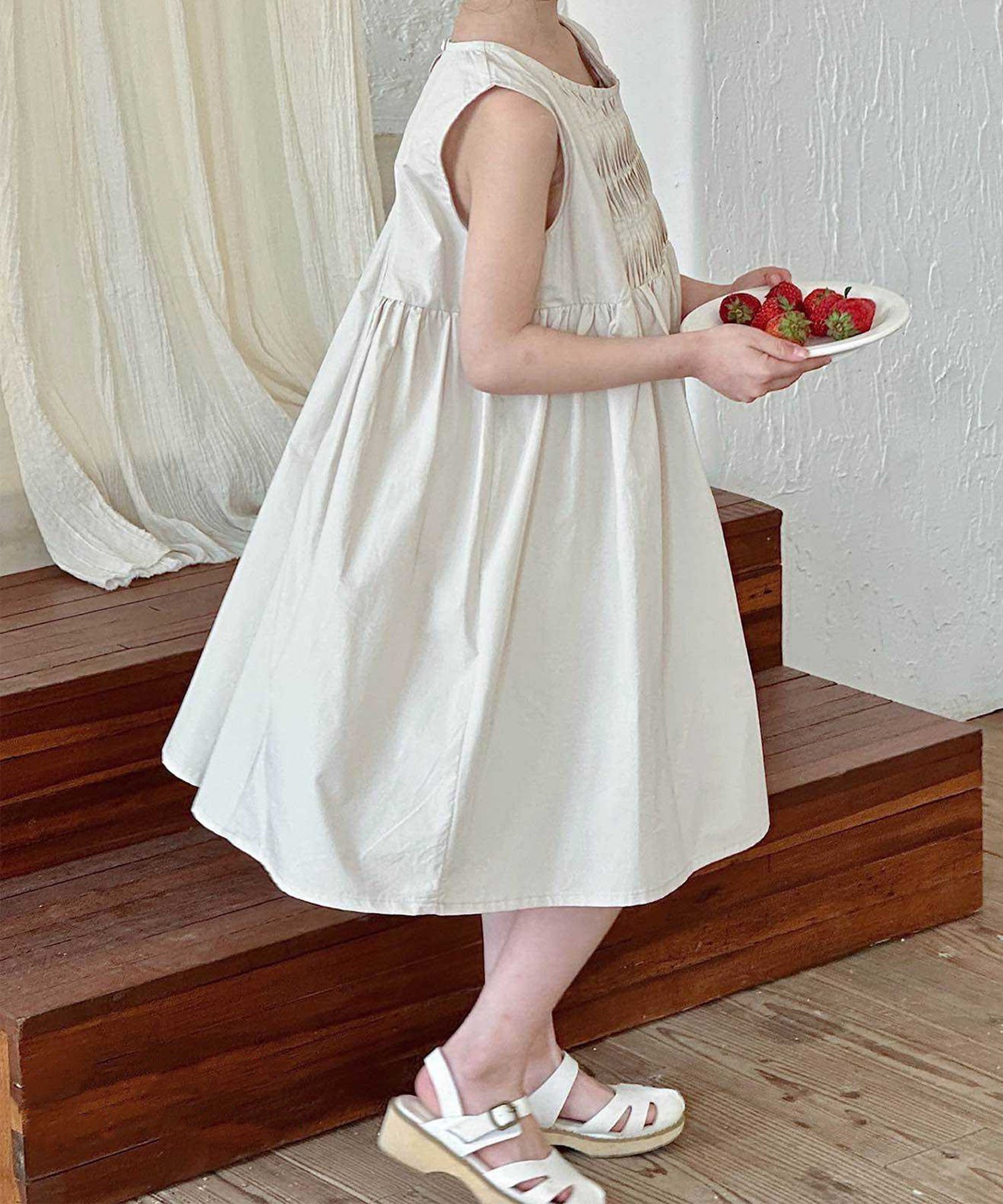 Платье без рукавов Aimoha Kids, Light beige — фото 3