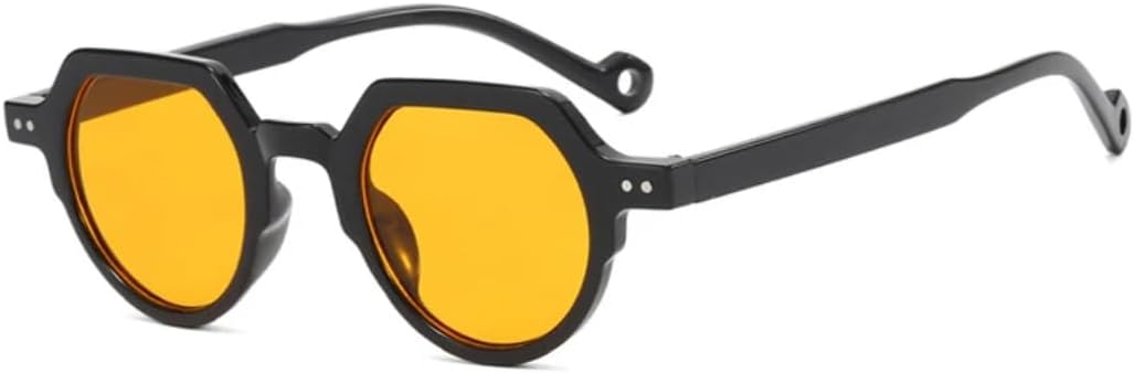 

Солнцезащитные очки с защитой UV400 | Оправа с маленькими круглыми заклепками | Для женщин и мужчин, для занятий спортом на открытом воздухе и вождения DSVIGF, Black Yellow