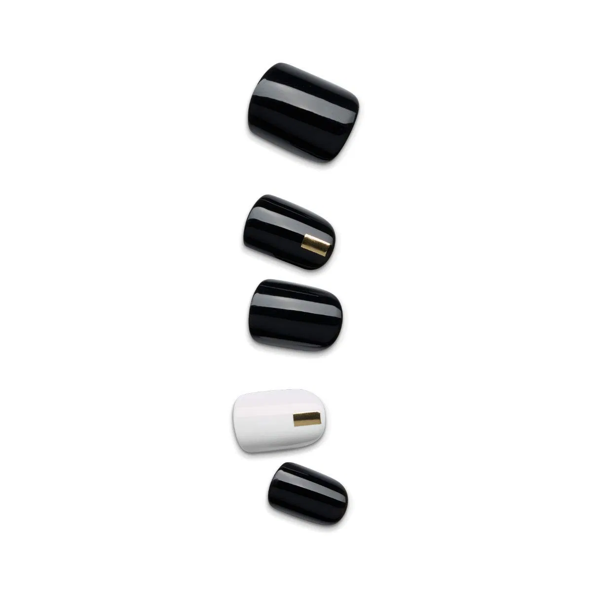 Набор накладных ногтей «imPRESS Press-On Manicure Midnight Drive» от KISS Impress, Black, White — фото 3