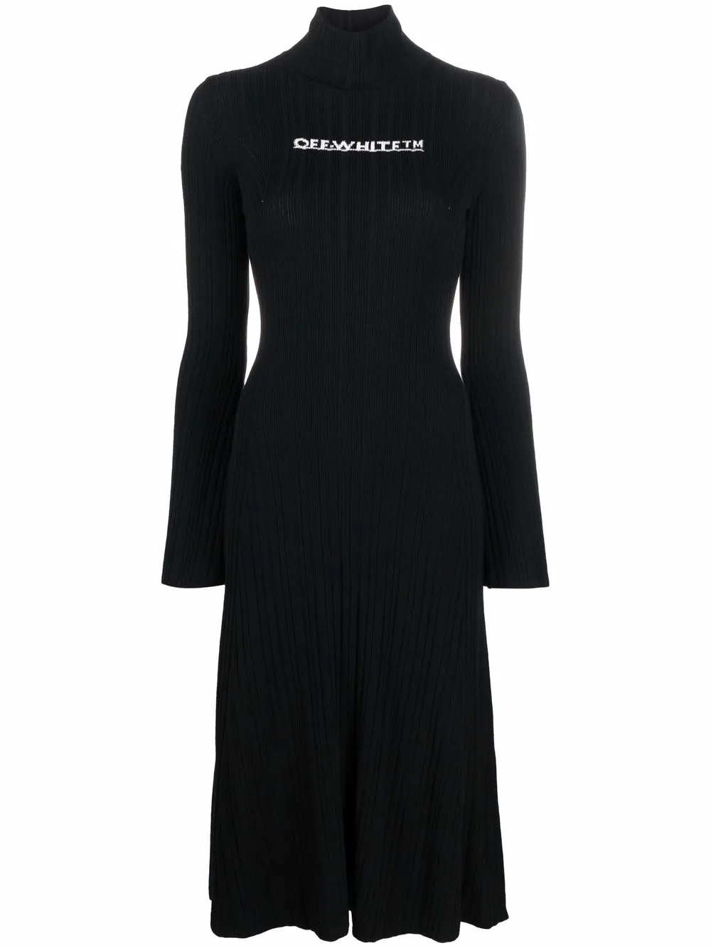

Платье вязки интарсия с логотипом OFF-WHITE, черный