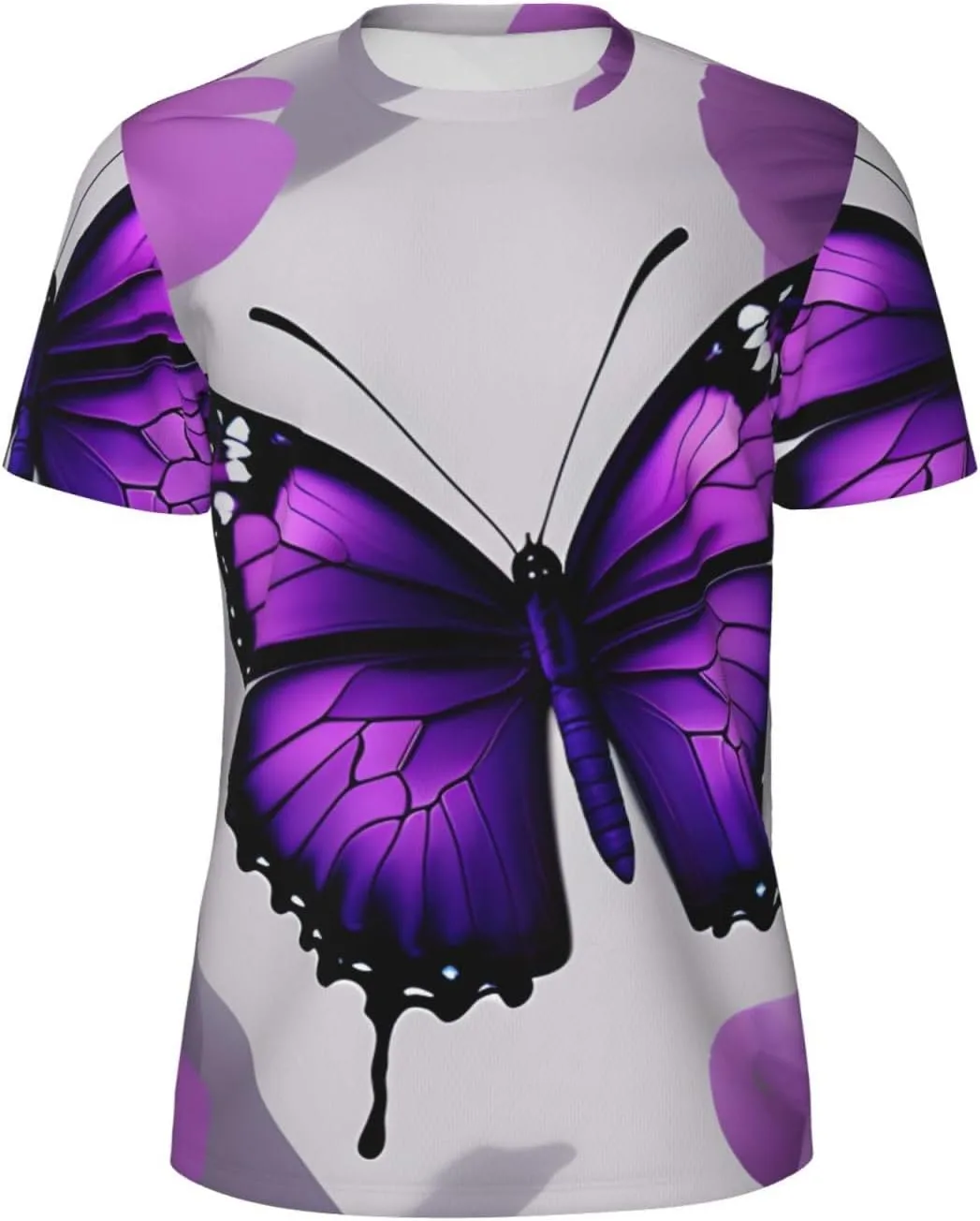 

Футболка мужская летняя с принтом Purple Butterfly and Flower 1, легкая и дышащая SDFHU