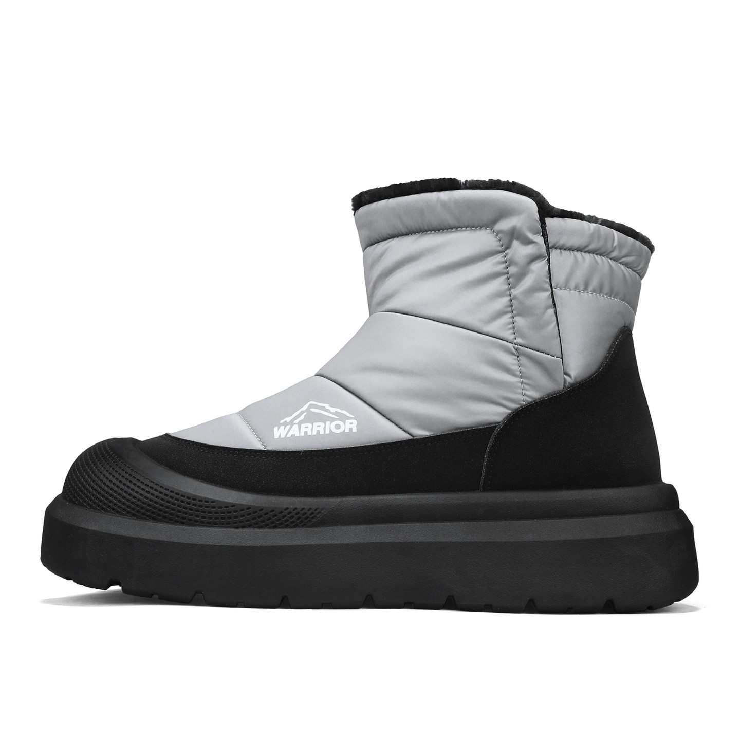 

Термостойкие абразивоустойчивые утепленные зимние ботинки с высотой подошвы 11 см для мужчин WARRIOR, черный серый