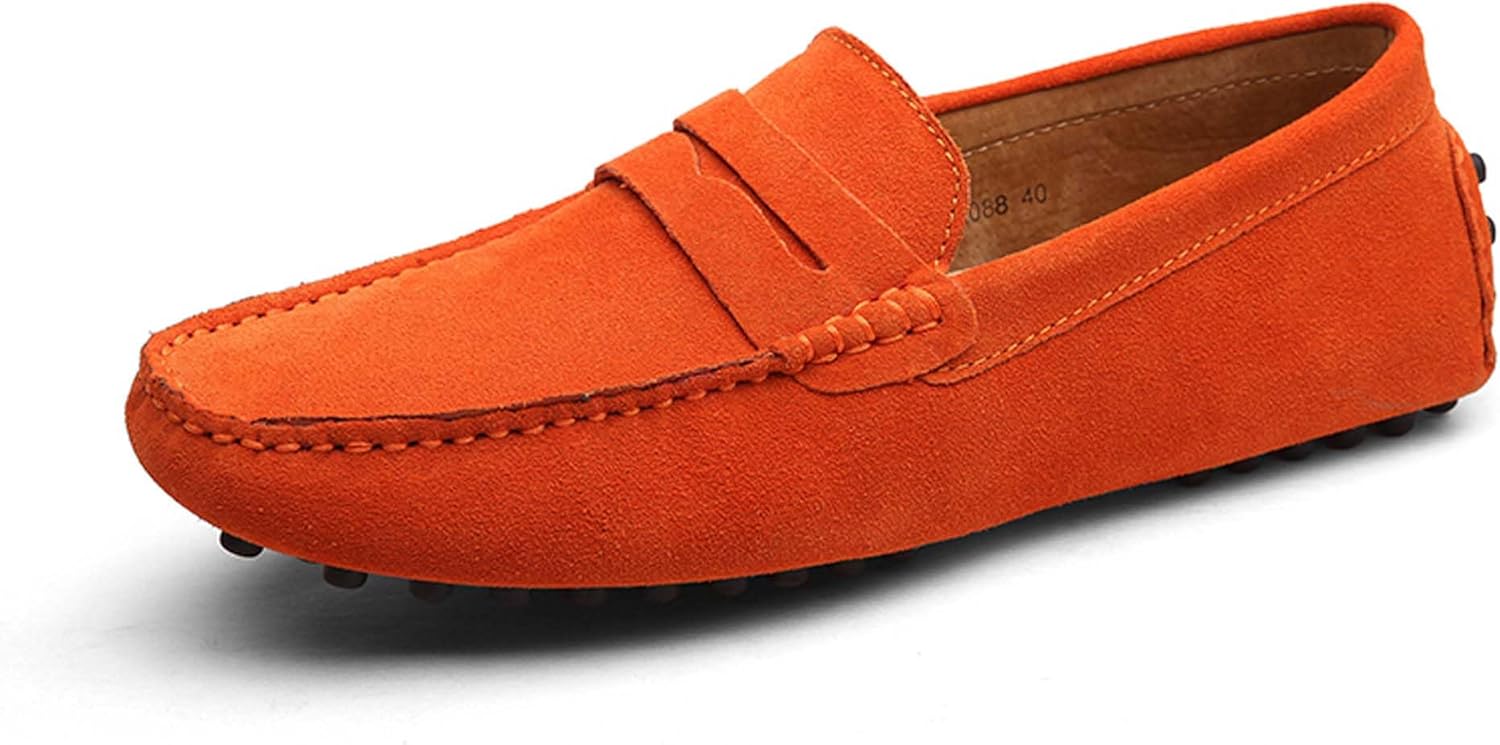 

Мужские лоферы Penny из модной замши для бизнеса, офиса, формальной одежды, свадеб, банкетов, униформы, слипоны из кожи, нескользящие обувь для ходьбы, вождения и прогулок на лодке, больших размеров Generic, оранжевый