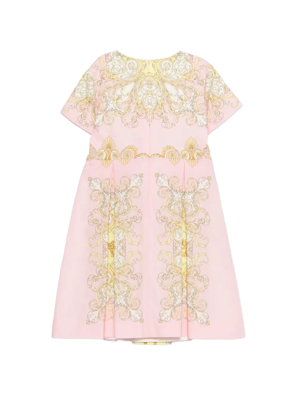 Платье с короткими рукавами и принтом Versace Kids, розовый — фото 2